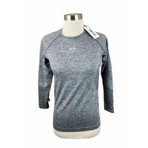 AYBL NEW Gray Marl Seamless Long Sleeve Top Thumbholes Medium